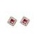 Silver plated red american diamond studded drop earrings
