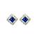 Silver plated blue american diamond studded drop earrings
