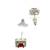 Silver plated red american diamond studded drop earrings