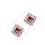 Silver plated red american diamond studded drop earrings