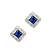 Silver plated blue american diamond studded drop earrings