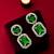 Silver plated american diamond studded drop gree earrings