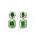 Silver plated american diamond studded drop gree earrings