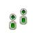 Silver plated american diamond studded drop gree earrings