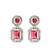 Silver plated american diamond studded drop earrings