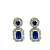 Silver plated american diamond blue studded drop earrings for women