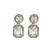 Silver plated american diamond studded drop earrings