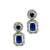 Silver plated american diamond blue studded drop earrings for women