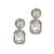 Silver plated american diamond studded drop earrings