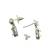Silver plated american diamond studded drop earrings