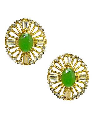 Set of 6 gold plated stone studded earrings|studs earrings for women|combo 3