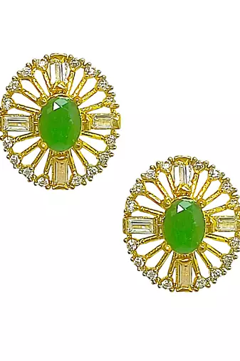 Set of 6 gold plated stone studded earrings|studs earrings for women|combo