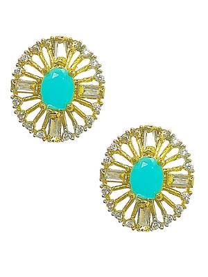 Set of 6 gold plated stone studded earrings|studs earrings for women|combo 4