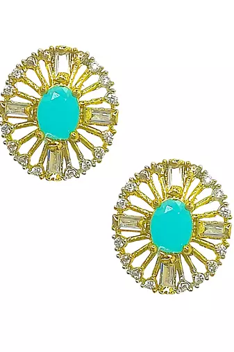 Set of 6 gold plated stone studded earrings|studs earrings for women|combo