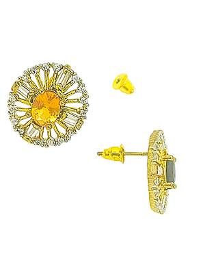 Set of 6 gold plated stone studded earrings|studs earrings for women|combo 5