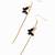Gold tone bohemian style dangle earrings with black enamel pendants earrings