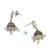Silver plated cubic zircon studded jhumki
