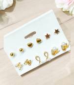 Golden adornments: set of 6 gold-plated stud earrings