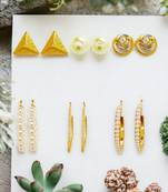 Radiant harmony: luxurious gold-plated and pearl fusion stud and hoop earring collection