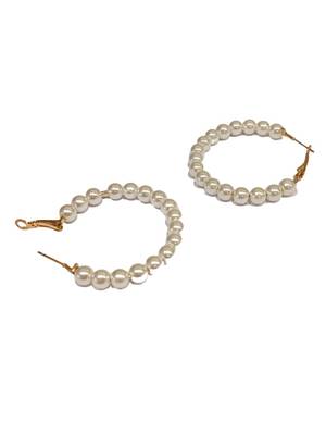 Radiant harmony: luxurious gold-plated and pearl fusion stud and hoop earring collection 4