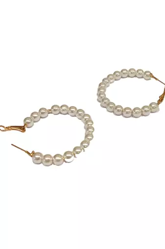 Radiant harmony: luxurious gold-plated and pearl fusion stud and hoop earring collection