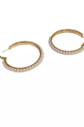Radiant harmony: luxurious gold-plated and pearl fusion stud and hoop earring collection