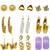 Gleaming harmony: 9-piece gold plated hoop and stud earring collection