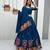 Traditional Ajrakh Print Cotton Kali Pattern with Patchwork Lehenga Choli