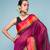 Magenta Colour Saree With Red, Orange and Golden Border