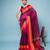 Magenta Colour Saree With Red, Orange and Golden Border