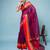 Magenta Colour Saree With Red, Orange and Golden Border
