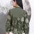 Yufta green cotton three quarter puffed sleeves top