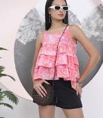 pink pure cotton flared top