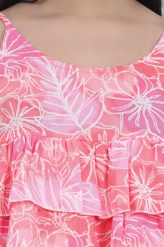 pink pure cotton flared top