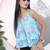 Yufta sky blue cotton flared  top