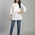Yufta white regular style top design embroidered