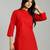 Yufta red regular style top design embroidered