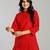 Yufta red regular style top design embroidered