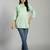 Yufta sea green regular style top design embroidered