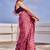 Red japan devsena satin saree japan satin digital print blouse