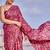 Red japan devsena satin saree japan satin digital print blouse