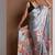 Grey japan devsena satin saree japan satin digital print blouse