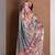 Grey japan devsena satin saree japan satin digital print blouse