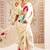 Cream japan devsena satin saree japan satin digital print blouse