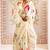 Cream japan devsena satin saree japan satin digital print blouse