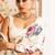 Cream japan devsena satin saree japan satin digital print blouse