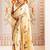 Cream japan devsena satin saree japan satin digital print blouse