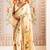 Cream japan devsena satin saree japan satin digital print blouse