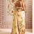 Cream japan devsena satin saree japan satin digital print blouse