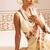 Cream japan devsena satin saree japan satin digital print blouse